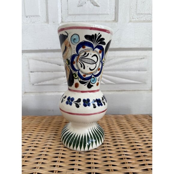 Vintage 70's Mexico Flower Vase Signed CE 9" Boho Decor - Picture 5 of 9